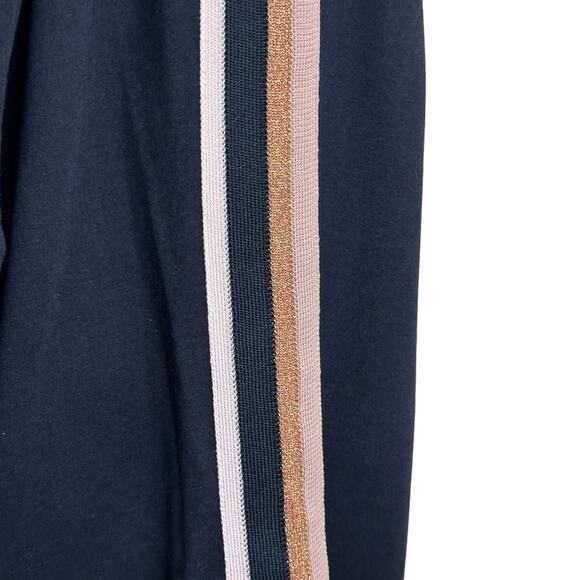 Ted Baker Navy Blue Striped Metallic Trim Aliceah Jogger sz 4=L - Picture 10 of 15